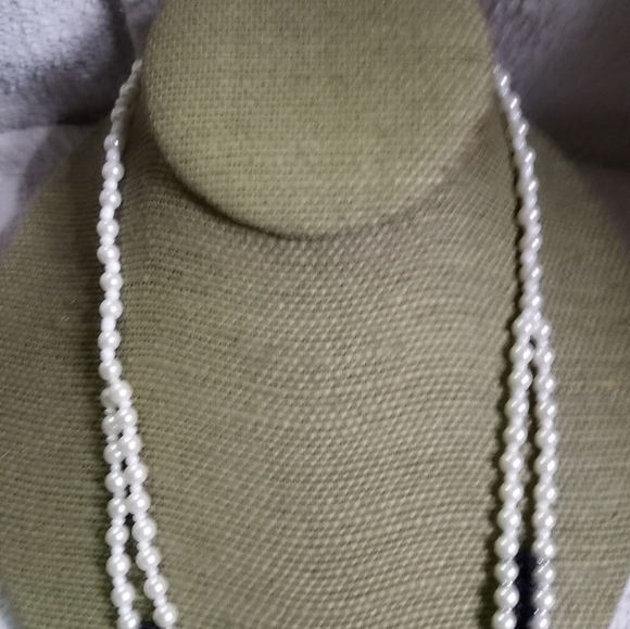 Nrt faux pearl black faceted beads necklace - Picture 3 of 7
